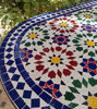 Picture of CUSTOMIZABLE Oval Mosaic Table - Crafts Mosaic Table - Mosaic Table Art - Mid Century Zellije Table - Handmade For Outdoor & Indoor - GIFT