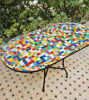 Picture of CUSTOMIZABLE Rainbow Oval Mosaic Table - Crafts Mosaic Table - Mid Century Zellije Table - Dining Table For Outdoor & Indoor - GIFT