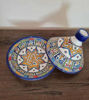 Picture of FEZ Handmade and Hand-Painted Tagine - Large Tagine Pot - Cooking & Serving Pot - Ceramic Kitchenware - Clay cooking pot - LEAD FREE