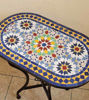 Picture of CUSTOMIZABLE Oval Mosaic Table - Crafts Mosaic Table - Mosaic Table Art - Mid Century Zellige Table - Handmade For Outdoor & Indoor - GIFT