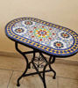 Picture of CUSTOMIZABLE Oval Mosaic Table - Crafts Mosaic Table - Mosaic Table Art - Mid Century Zellige Table - Handmade For Outdoor & Indoor - GIFT
