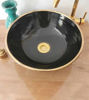 Picture of Free 2 Days Shipping Customosaic Clearance 16" Round Black Barss Vessel Bathroom Sink - Holiday Gift