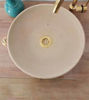 Picture of Free 2 Days Shipping Customosaic Clearance 16" Round Raw Beige Clay Bathroom Sink - Bathroom Vessel
