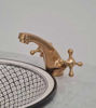 Picture of Fish Scales Bathroom Sink – Handcrafted Moroccan Ceramic Vessel – Artistic Vanity Basin for Bathroom or Kitchen