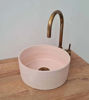 Picture of Faded Pink Bathroom Wash Basin - Bathroom Vessel Sink - Countertop Basin - Mid Century Modern Bowl Sink Lavatory -Solid Brass Drain Cap Gift