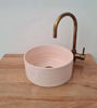 Picture of Faded Pink Bathroom Wash Basin - Bathroom Vessel Sink - Countertop Basin - Mid Century Modern Bowl Sink Lavatory -Solid Brass Drain Cap Gift