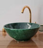 Picture of Emerald Green Bathroom Sink - ZITI Rustic Washbasin