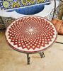 Picture of Handmade Outdoor Coffee Table - Complicated Mosaic Pattern Red Table - Bistro Table GIFT