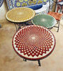 Picture of Handmade Outdoor Coffee Table - Complicated Mosaic Pattern Red Table - Bistro Table GIFT