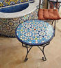 Picture of Handmade Outdoor Coffee Table - Complicated Mosaic Pattern Blue Table - Bistro Table GIFT