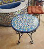 Picture of Handmade Outdoor Coffee Table - Complicated Mosaic Pattern Blue Table - Bistro Table GIFT