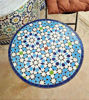 Picture of Handmade Outdoor Coffee Table - Complicated Mosaic Pattern Blue Table - Bistro Table GIFT