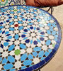 Picture of Handmade Outdoor Coffee Table - Complicated Mosaic Pattern Blue Table - Bistro Table GIFT