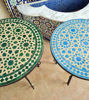 Picture of Handmade Outdoor Coffee Table - Complicated Mosaic Pattern Turquoise Table - Bistro Table GIFT