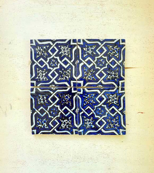 Picture of Handpainted Zellige 4x4 Blue Handmade Tiles - CUSTOMIZABLE Tiles for Kitchen Remodeling and Bathroom Projects