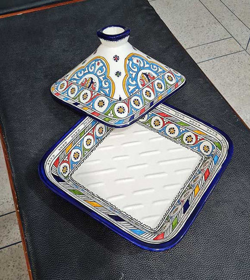 Picture of Handmade Authentic Berber TAGINE - Ceramic Cooking and Serving Tagine - CUSTOMIZABLE Dining And Serving Tagine - Handpainted Kitchenware