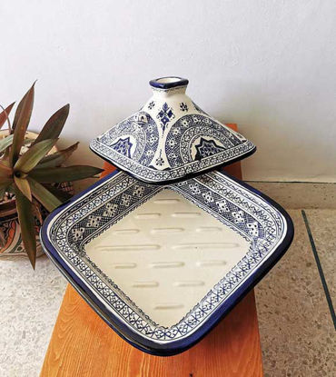 Picture of Handmade Authentic Berber TAGINE - Ceramic Cooking and Serving Tagine - CUSTOMIZABLE Dining And Serving Tagine - Ceramic Handmade Cooking