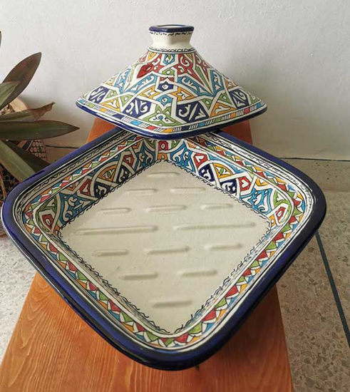 Picture of Handmade Authentic Berber TAGINE - Ceramic Cooking and Serving Tagine - CUSTOMIZABLE Dining And Serving Tagine - Ceramic Handmade Cooking