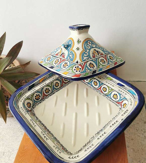 Picture of Handmade Authentic Berber TAGINE - Ceramic Cooking and Serving Tagine - CUSTOMIZABLE Dining And Serving Tagine - Ceramic Handmade Cooking