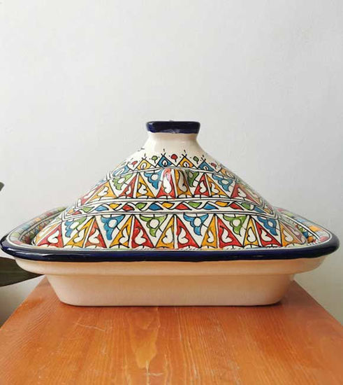 Picture of Handmade Authentic Berber TAGINE - Ceramic Cooking and Serving Tagine - CUSTOMIZABLE Dining And Serving Tagine - Ceramic Handmade Cooking