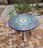 Picture of Handmade Outdoor Coffee Table - Complicated Mosaic Pattern Table - Bistro Mosaic Table - Zellige Mosaic Table - Handmade Mosaic Art