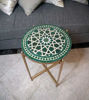 Picture of Green And Beige Mosaic Table - Custom Your Height and Colors - Mid Century Modern Patio Table - Handmade Coffee Table For Outdoor & Indoor