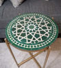 Picture of Green And Beige Mosaic Table - Custom Your Height and Colors - Mid Century Modern Patio Table - Handmade Coffee Table For Outdoor & Indoor