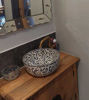 Picture of Handpainted Gray & white Bathroom Vessel Sink