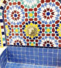 Picture of Handcrafted Moroccan Mosaic Wall Water Fountain - Rustic Mid Century Fountain for Garden & Patio