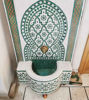 Picture of Handmade Moroccan Mosaic Wall Water Fountain – Indoor/Outdoor Rustic Tile Fountain for Garden & Patio | Mid-Century Decor