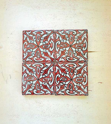 Picture of Handpainted Zellige 4x4 Red Handmade Tiles - CUSTOMIZABLE Tiles for Kitchen Remodeling and Bathroom Projects