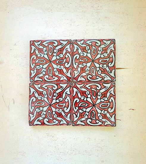 Picture of Handpainted Zellige 4x4 Red Handmade Tiles - CUSTOMIZABLE Tiles for Kitchen Remodeling and Bathroom Projects