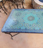 Picture of Mid Century Modern Patio Table - Handcrafted Mosaic Outdoor Coffee & Dining Table - Pure Zellige Table, Can Be Fully Customized - Royal Blue