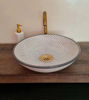 Picture of Mid Century Modern Bathroom Sink - Ceramic Washbasin - Gray & white basin sink - Handmade Ceramic Sink - Vanity Sink - Countertop Basin