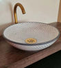 Picture of Mid Century Modern Bathroom Sink - Ceramic Washbasin - Gray & white basin sink - Handmade Ceramic Sink - Vanity Sink - Countertop Basin