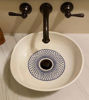 Picture of Boho Chic Hand-Painted Moroccan Ceramic Vessel Sink – Artisan Irregular Bowl Washbasin