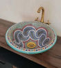 Picture of Mid Century Modern Bathroom Sink - Ceramic Washbasin - Black & white basin sink - Handmade Ceramic Sink - Vanity Sink - Countertop