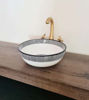 Picture of Minimalist Bathroom Washbasin - Bathroom Vessel Sink - Countertop Basin - Mediterranean Bowl Sink Lavatory - Solid Brass Drain Cap Gift