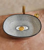 Picture of Mid Century Modern Oval Sink - Handmade Oval Washbasin - HandPainted Vessel Sink - Handcrafted Oval Shaped Vanity Sink - Bathroom remodeling