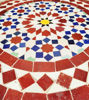 Picture of Handmade Red & Blue Zellige Mosaic Patio Table – Custom Height Coffee Table for Indoor & Outdoor Spaces