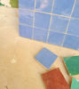 Picture of Royal Blue Cornflower Terracotta Zellije "36 50 x 50mm Tiles", 12" x 12" Pannel - Handmade Bathroom Kitchen Tiles Straight Edge Ceramic Tile