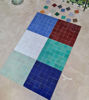 Picture of Handmade Royal Blue & Cornflower Zellige Mosaic Panel – 12x12 Terracotta Tile Sheet with 50mm Squares – Moroccan Straight Edge Ceramic Tile