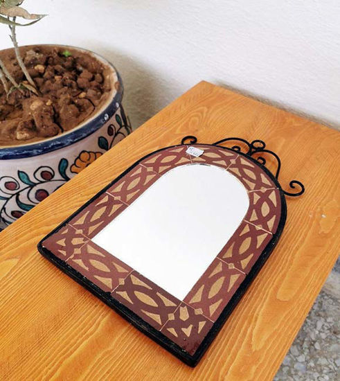 Picture of Mosaic Wall Mirror - Wall Mirror - CUSTOMIZABLE Wall / Floor Mirror - ( Indoors & Outdoors ) Mirror - Handmade Mosaic Mirror 8" to 20" Or +
