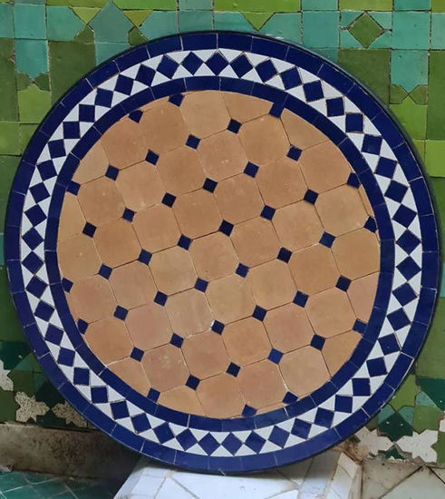 Picture of Naturel Terracotta Mosaic Table - Mosaic Table Art - Mid Century Modern Table - Handmade Coffee Table For Outdoor & Indoor