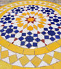 Picture of Yellow & Blue Mosaic Table - handmade Zellige Coffee Table - outdoor Solid Waterproof Mosaic Table