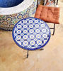 Picture of Shades Of Blue And White Mosaic Table for Indoor & Outdoor, Handmade Mosaic Art