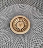 Picture of Handpainted Ceramic Wet Bar Sink with Brushed Brass Rim – Mid-Century Farmhouse Decor