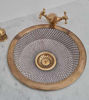 Picture of Handpainted Ceramic Wet Bar Sink with Brushed Brass Rim – Mid-Century Farmhouse Decor