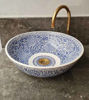 Picture of WERDA Bathroom Washbasin - Bathroom Vessel Sink - Countertop Basin - Mediterranean Bowl Sink Lavatory - Solid Brass Drain Cap Gift