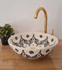 Picture of Solid White Bathroom Sink - B&W Bathroom Decor